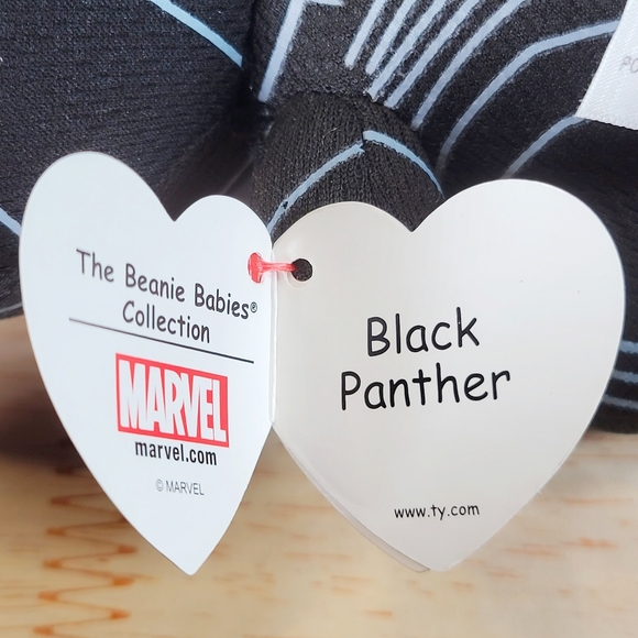 Original TY Beanie Babies Black Panther 5" UltraSoft Stuffed Disney Marvel Plush - Picture 4 of 8